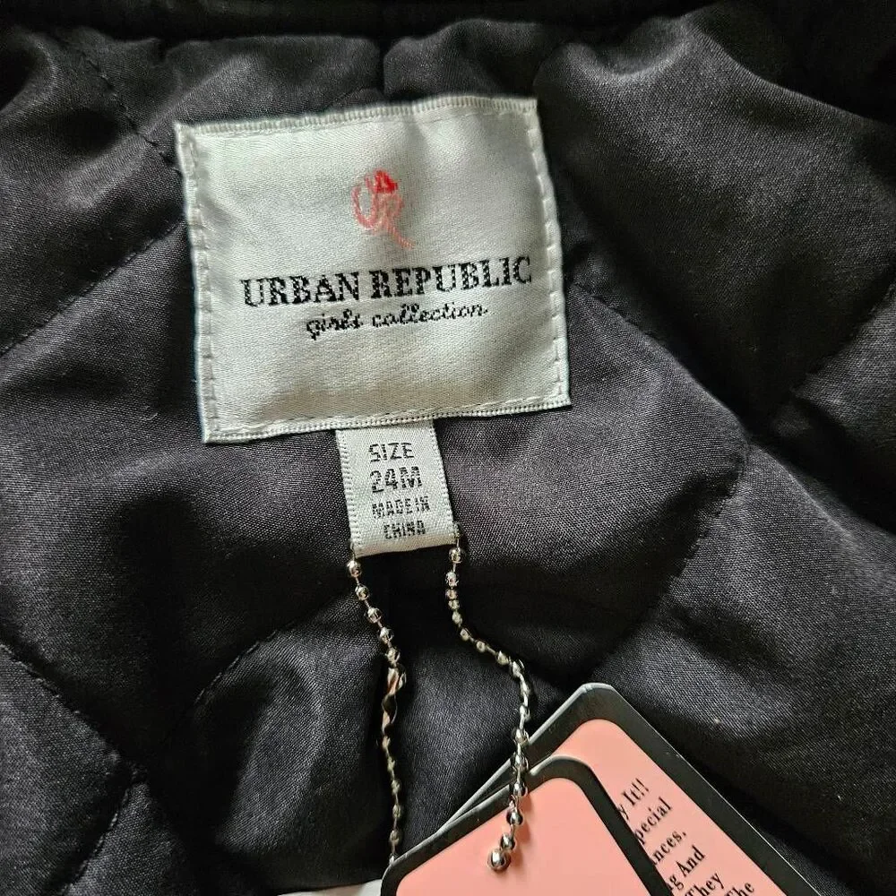 Urban Republic Black Fleece Bomber Jacket Size 18-24 Months